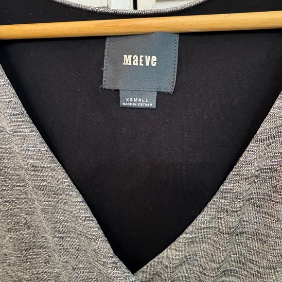 Maeve Anthropologie Tamera Silver Surplice Stretch Midi Women's Dress Size XS - Picture 4 of 7